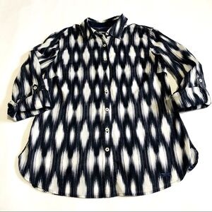 Talbots Botton Down Shirt XS Blue/White